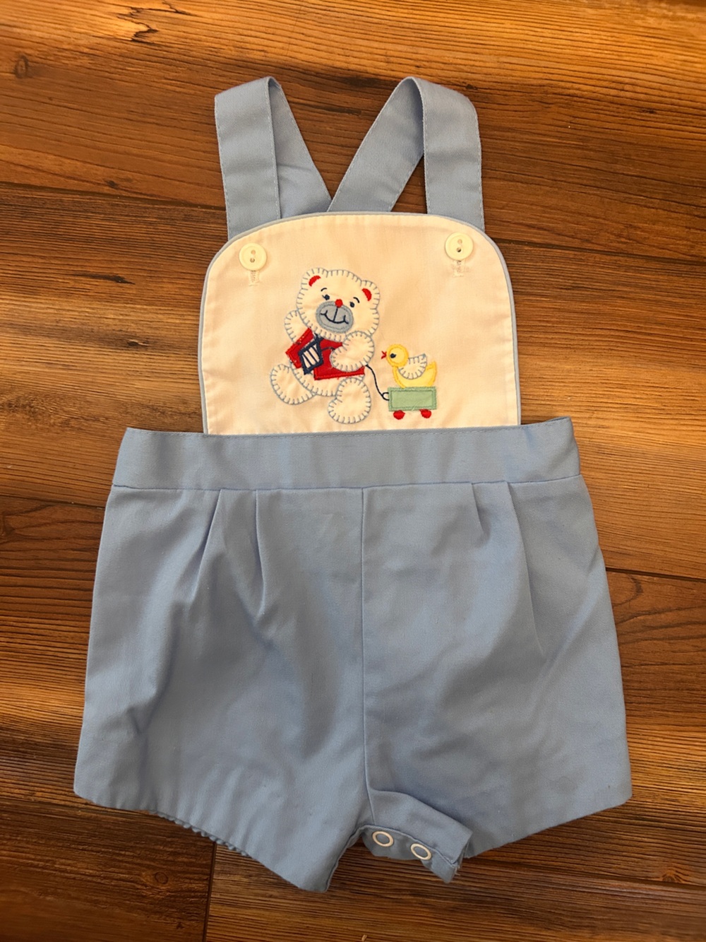 Vintage romper Blue Infant Boy Sunsuit outfit Bear Size 3-6m teddy